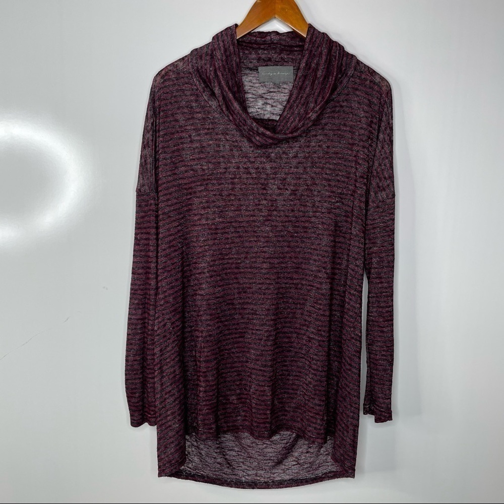 Sunday in Brooklyn Lightweight Cowlneck Sweater Tunic Large